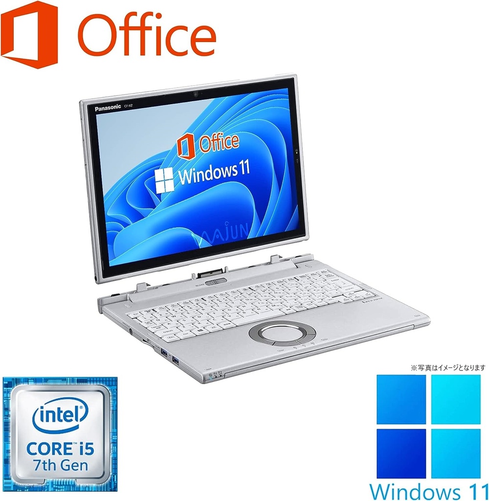 Panasonic 2in1ノートPC CF-XZ/12型2K液晶(2160×1440)/タッチパネル/Win 11 Pro/MS Office  2019 H&B/Core i5-7300U/WEBカメラ/WIFI/Bluetooth/HDMI/8GB/256GB SSD (整備済み品)